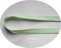 Lamówka bawełniana zaprasowana 18mm - Pastelowa zieleń w białe kropeczki